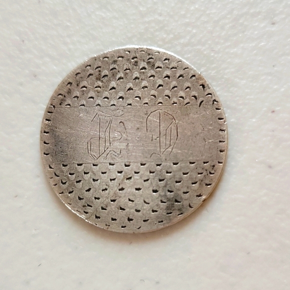 Old Silver Coin Love Token - Initials - Picture 2 of 4